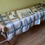 Antique Quilting Frame with Quilt